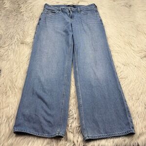 Hollister Women's 6 / 28 Light Wash Low Rise Baggy Jeans Urban 90's Cool Girl
